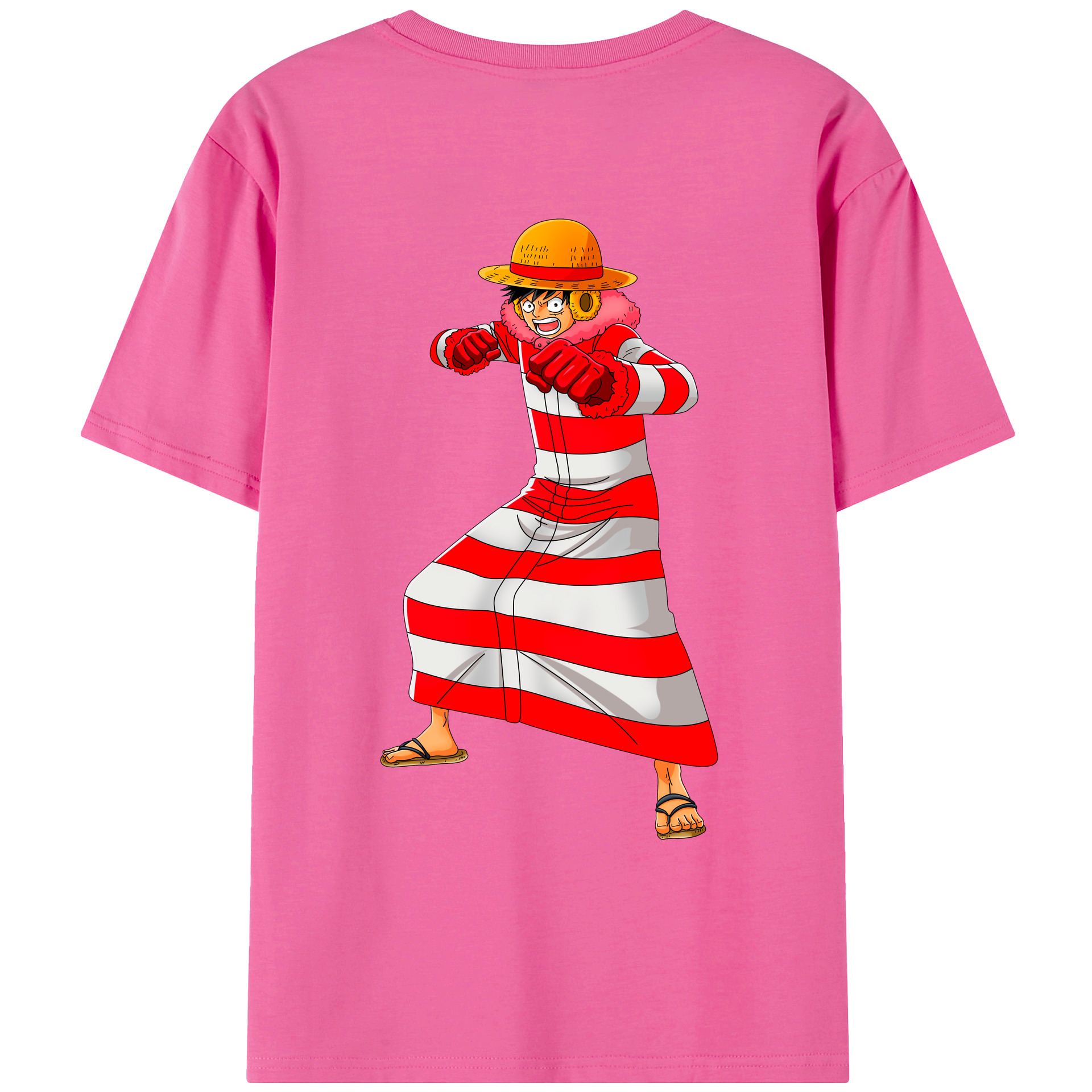 ワンピース モンキー・D・ルフィ ONE PIECE Monkey D. Luffy レディース半袖Tシャツ(バックプリント)